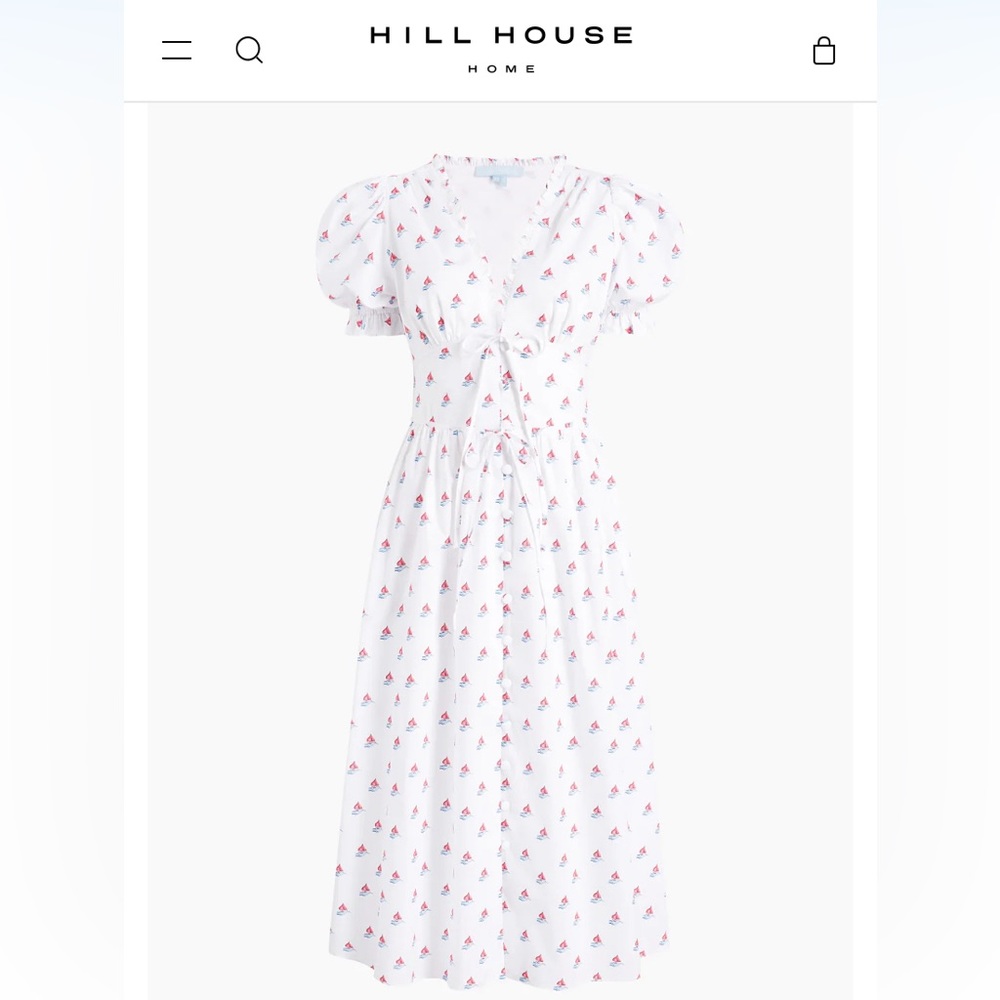 NWT. Hill House Home Sabrina Dress. XXL. Pattern is Love Boats Cotton.